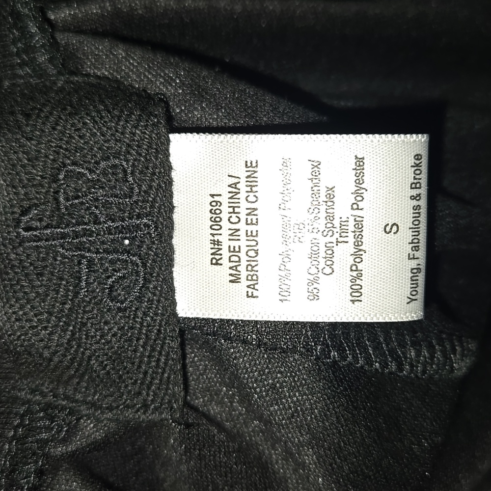 Young Fabulous & Broke Black Fringe Pants with Rhinestones - Picture 6 of 6